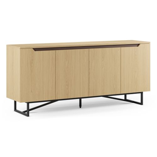 Buffet 4 portes 180 cm JILL imitation chêne vue 3/4