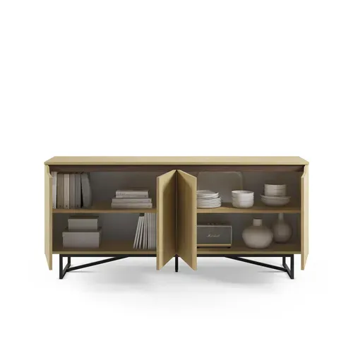 Buffet 4 portes 180 cm JILL imitation chêne