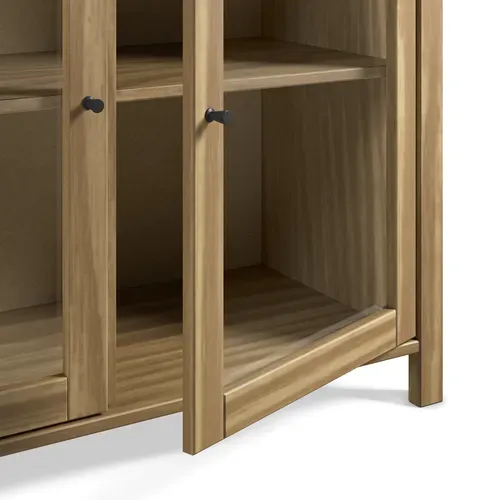 Buffet 4 portes vitrées L. 186 cm ALESSANDRA en pin massif vue détaillée