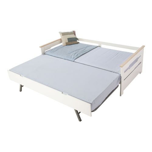 Lit gigogne 2x90x190 cm ELISA - blanc vue accessoires