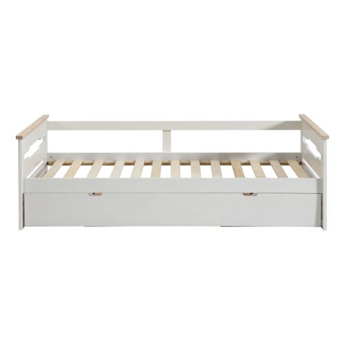 Lit gigogne 2x90x190 cm ELISA - blanc vue de face