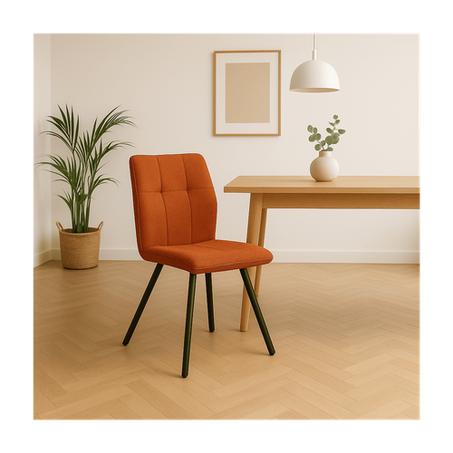 Lot De 4 Chaises En Tissu Et Pieds En Métal L47 Cm