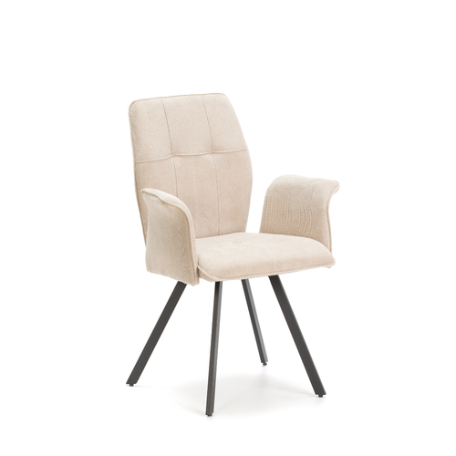 Lot De 2 Fauteuils En Tissu Avec Pieds En Métal Noir L62 Cm