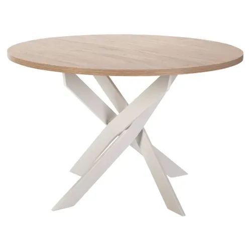 Table de séjour ronde THER imitation chêne clair