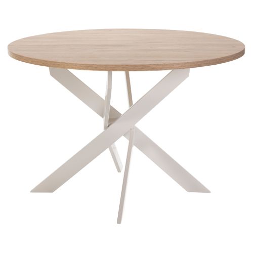 Table de séjour ronde THER imitation chêne clair