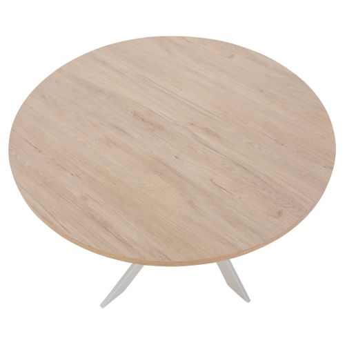 Table de séjour ronde THER imitation chêne clair