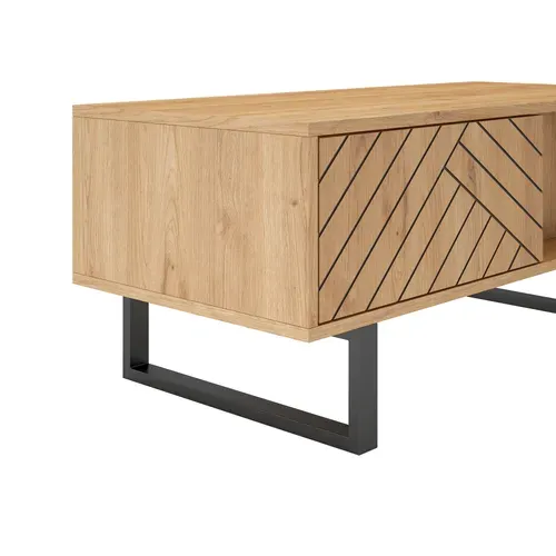 Table basse VANIA imitation chêne vue détaillée