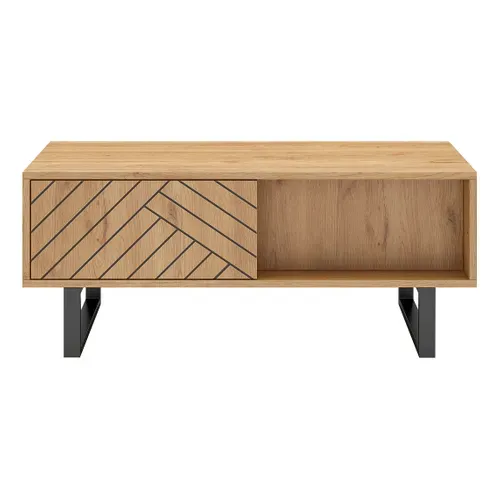 Table basse VANIA imitation chêne vue de face
