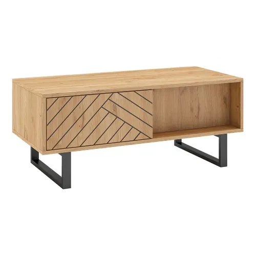 Table basse VANIA imitation chêne vue 3/4