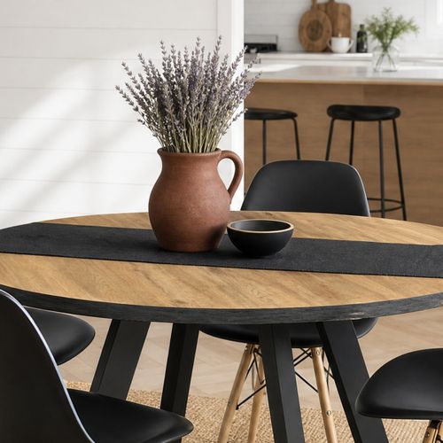 Table de séjour D.120 cm ALEXIS Imitation chêne