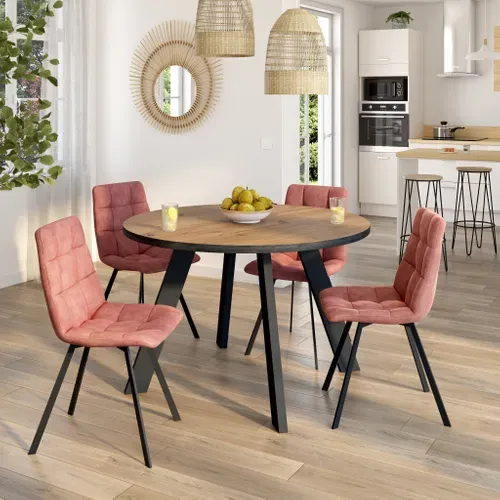 Table de séjour D.120 cm ALEXIS Imitation chêne