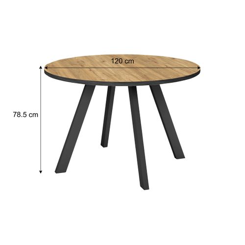 Table de séjour D.120 cm ALEXIS Imitation chêne