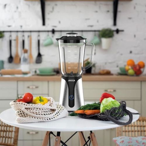 Blender 350 W, Bol Verre 1 L + Gourde 600 Ml, Noir