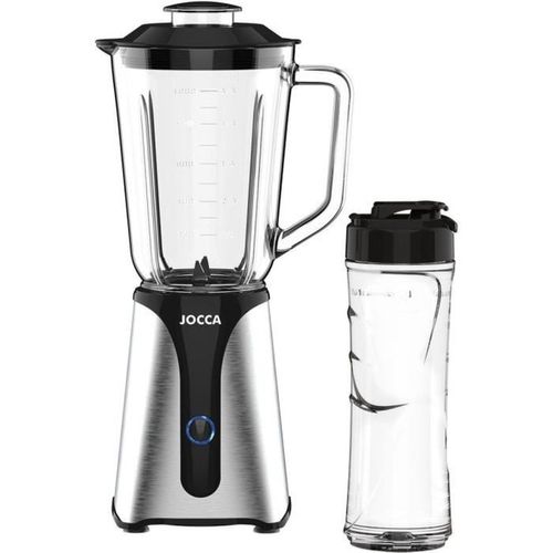 Blender 350 W, Bol Verre 1 L + Gourde 600 Ml, Noir