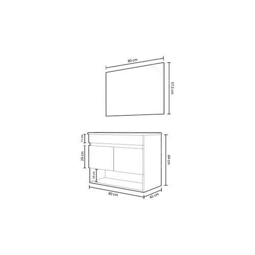 Meuble à Suspendre Cotton - L80cm - Bois Brun - Mélaminé - Livré En Kit