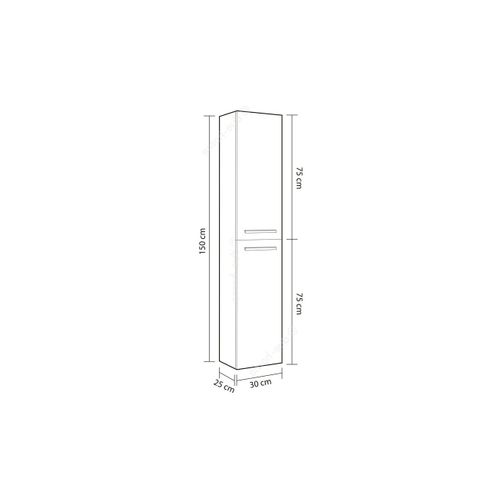 Colonne De Rangement à Suspendre Aruba - 30cm - Ciment - Mélaminé - Livré En Kit