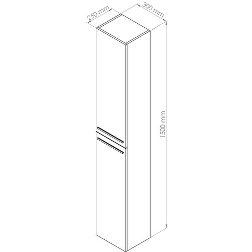 Colonne De Rangement à Suspendre Aruba - 30cm - Ciment - Mélaminé - Livré En Kit