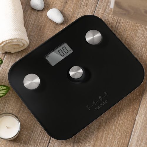 Balance Pèse-personne Avec Bouton-poussoir Ecopower 10100 Full Healthy Black. Surface En Ver