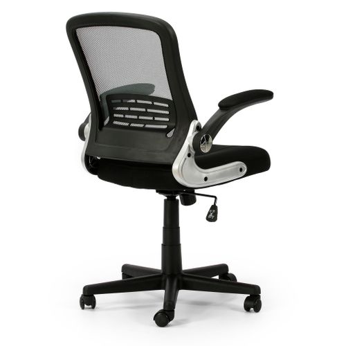Fauteuil De Bureau À Hauteur Réglable Et Inclinable Cosmos Avec Dossier Maille, Couleur Noire