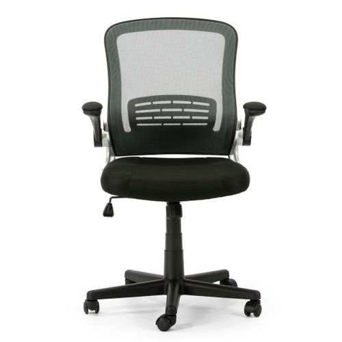 Fauteuil De Bureau À Hauteur Réglable Et Inclinable Cosmos Avec Dossier Maille, Couleur Noire