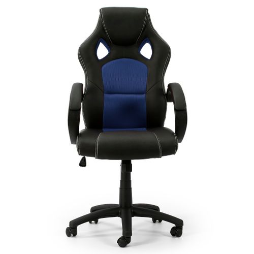 Fauteuil De Bureau À Hauteur Réglable Et Inclinable Hamilton Bleu Tapissé En Similicuir