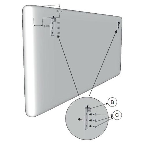 Tête De Lit Carla 140x60 Cm Blanc, Rembourrée De Mousse