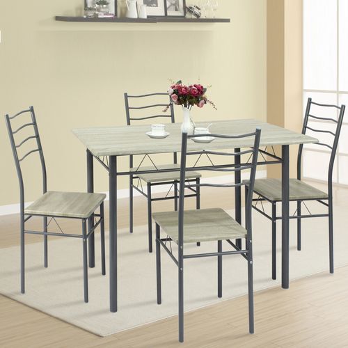Ensemble De Table Et 4 Chaises Pour Salle à Manger Chêne/gris