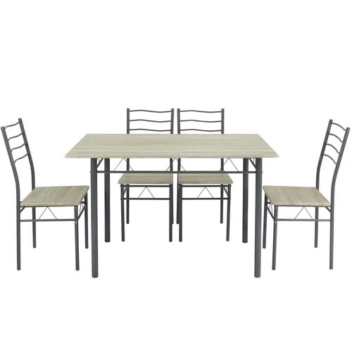Ensemble De Table Et 4 Chaises Pour Salle à Manger Chêne/gris