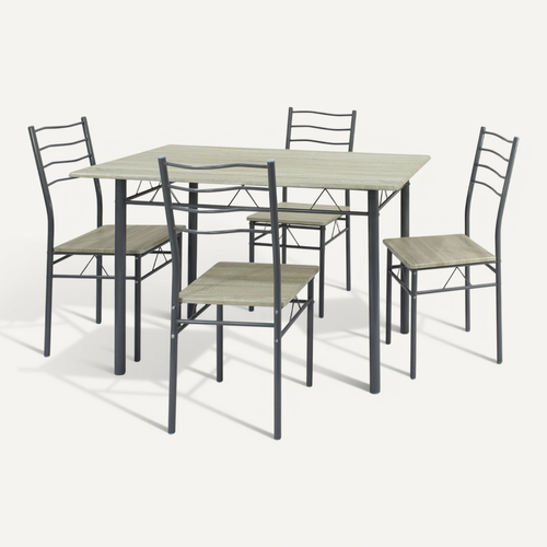 Ensemble De Table Et 4 Chaises Pour Salle à Manger Chêne/gris