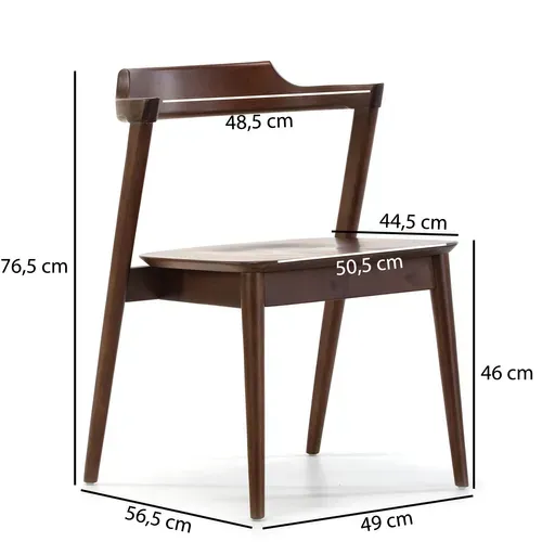 Pack 2 Chaises Venus, Couleur Noyer, Bois Massif