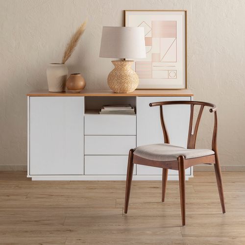 Pack 2 Chaises Rustic, Couleur Noyer, Bois Massif