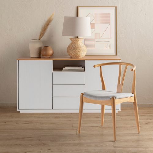 Pack 2 Chaises Rustic, Couleur Chêne, Bois Massif