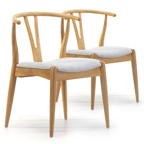 Pack 2 Chaises Rustic, Couleur Chêne, Bois Massif