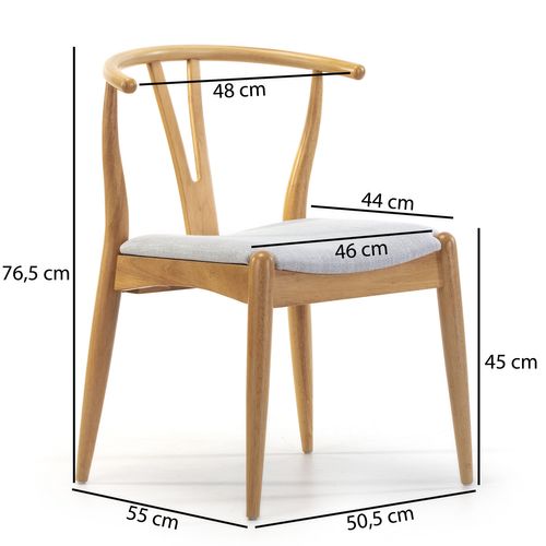 Pack 2 Chaises Rustic, Couleur Chêne, Bois Massif