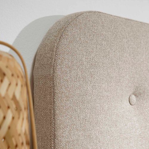 Tête De Lit Tapissée Saona 140x60 Cm Couleur Beige, Rembourré Avec De La Mousse