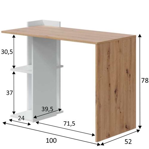 Bureau Llanes 2 Niches Bois/blanc, 100 Cm