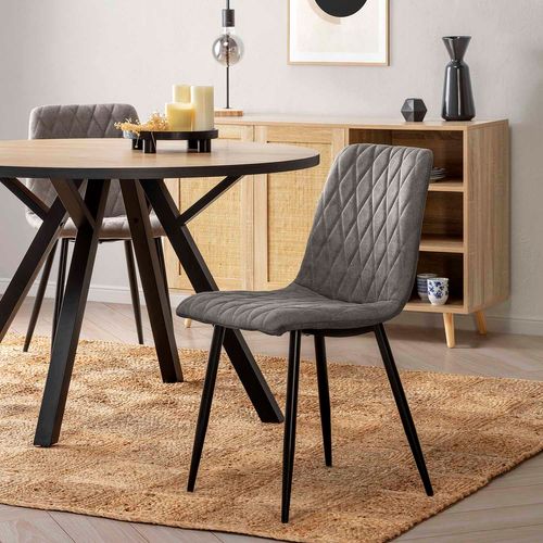 Pack 4 Chaises Abril Recouvertes De Tissu Gris