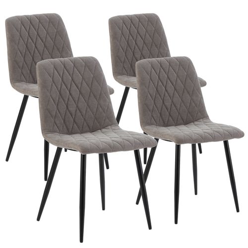 Pack 4 Chaises Abril Recouvertes De Tissu Gris