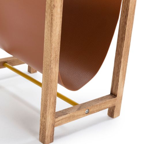 Porte-revues Bento En Cuir Synthétique Et Bois Naturel