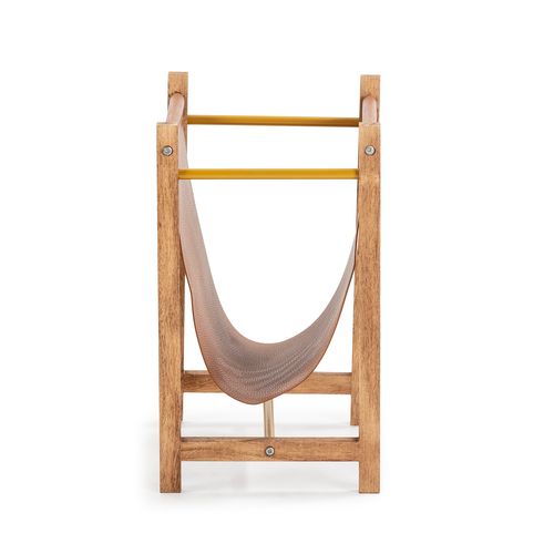 Porte-revues Bento En Cuir Synthétique Et Bois Naturel