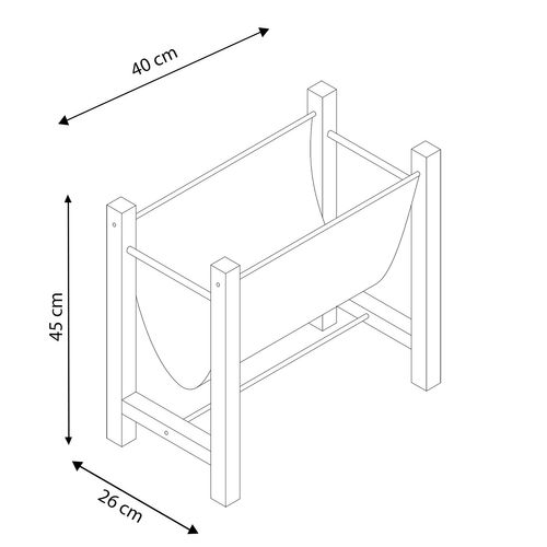 Porte-revues Bento En Cuir Synthétique Et Bois Naturel