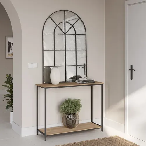 Meuble D'entrée Chloe Couloir Avec 1 Étagère Inférieure, Chêne/noir