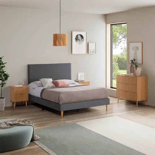 Sommier déco Aura 140x190 Cm Gris Foncé, Hauteur 30 Cm