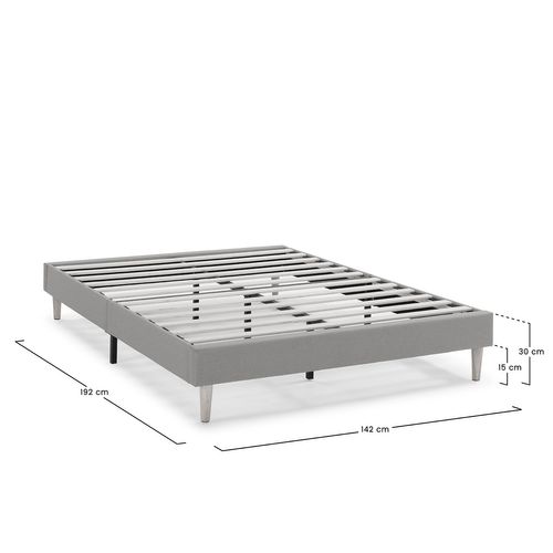 Sommier déco Aura 140x190 Cm Gris Foncé, Hauteur 30 Cm