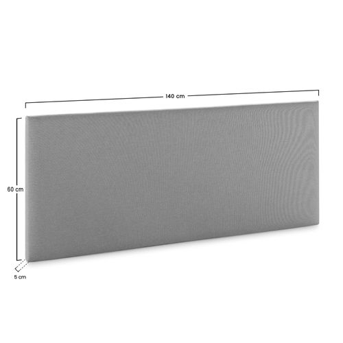 Tête De Lit Aura Recouverte De Tissu Gris Foncé 140x60 Cm