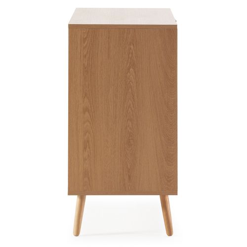 Commode De Nuit Lluvi 3 Tiroirs Coloris Chêne, Largeur 80 Cm