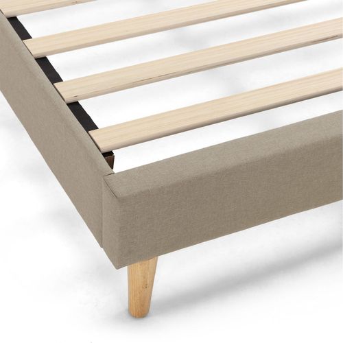 Sommier Déco Aura + Tête De Lit 90x190 Cm Beige, Hauteur 30 Cm