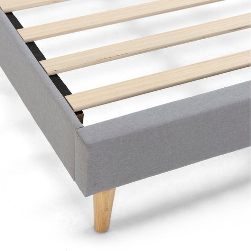 Sommier Déco Aura + Tête De Lit 160x200 Cm, Gris Clair, Hauteur 30 Cm