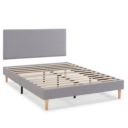 Sommier Déco Aura + Tête De Lit 160x200 Cm, Gris Clair, Hauteur 30 Cm