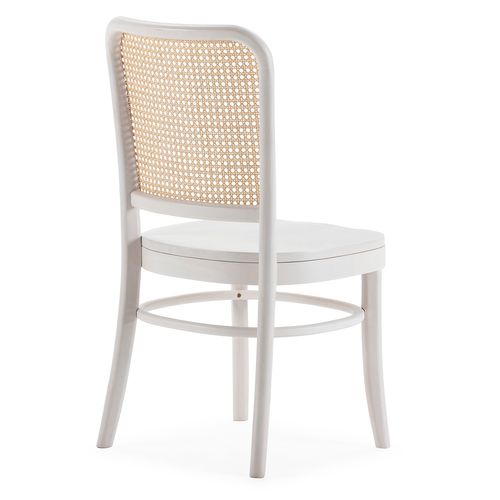 Pack De 2 Chaises Vesta Couleur Blanc, Bois Massif Et Rotin Naturel